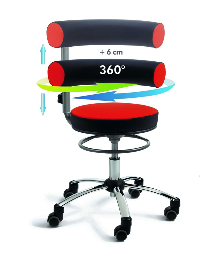 Sanus Gesundheitsstuhl mit höhenverstellbarer Lehne*#* Sitzhöhe: , Bezug: , Farbe: , Rollen: 