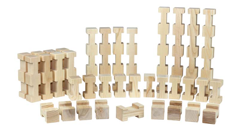 4/4 Bausteine Set 1 - 36 Teile (20x1er, 8x2er, 4x3er, 4x4er)