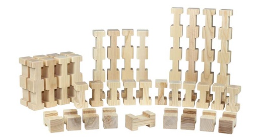 [R22-10001] 4/4 Bausteine Set 1 - 36 Teile (20x1er, 8x2er, 4x3er, 4x4er)