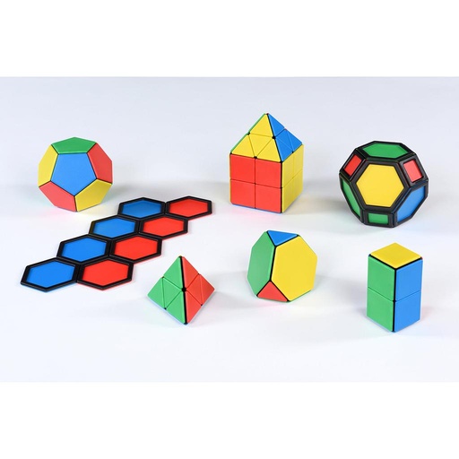 [103154] Solid Magnetic Polydron BIG Set NEW (36 Quadrate, 36 Dreiecke, 12 Pentagone, 20 Sechsecke + Anleitung)
