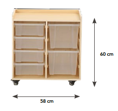 [110097] Mobiles Stauregal mit 2 großen und 4 kleinen Transparentboxen°#´°°#